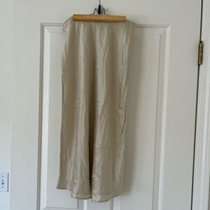 Elegant Cream Satin Skirt